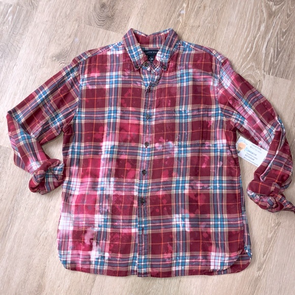 Custom bleached scripture backed plaid shirt - Picture 4 of 4
